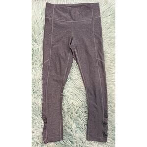 Lululemon Tight Leggings Size 4 Gray Cropped Capri Ruched Athletic Gym
